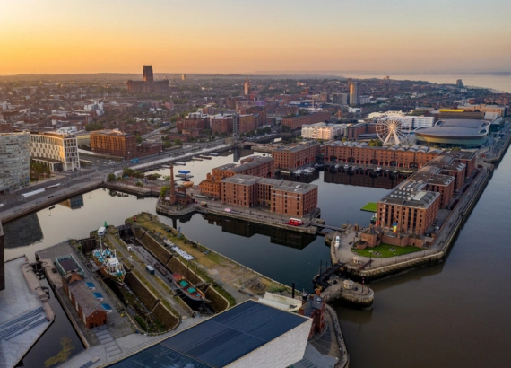 Commercial LED Lighting Liverpool. An image of Liverpool docks